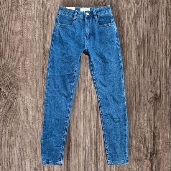Cotton On Mid Rise Super Stretch Jean Classic Blue Denim Jeans - Picture 1 of 8